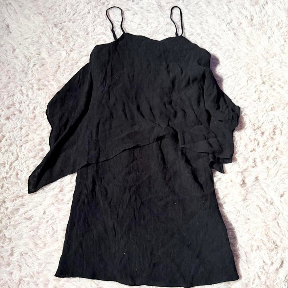 Whimsygoth Dark Fairy Ethereal Flowy Asymmetrical Dress Womens 6 LBD Witchy Chic